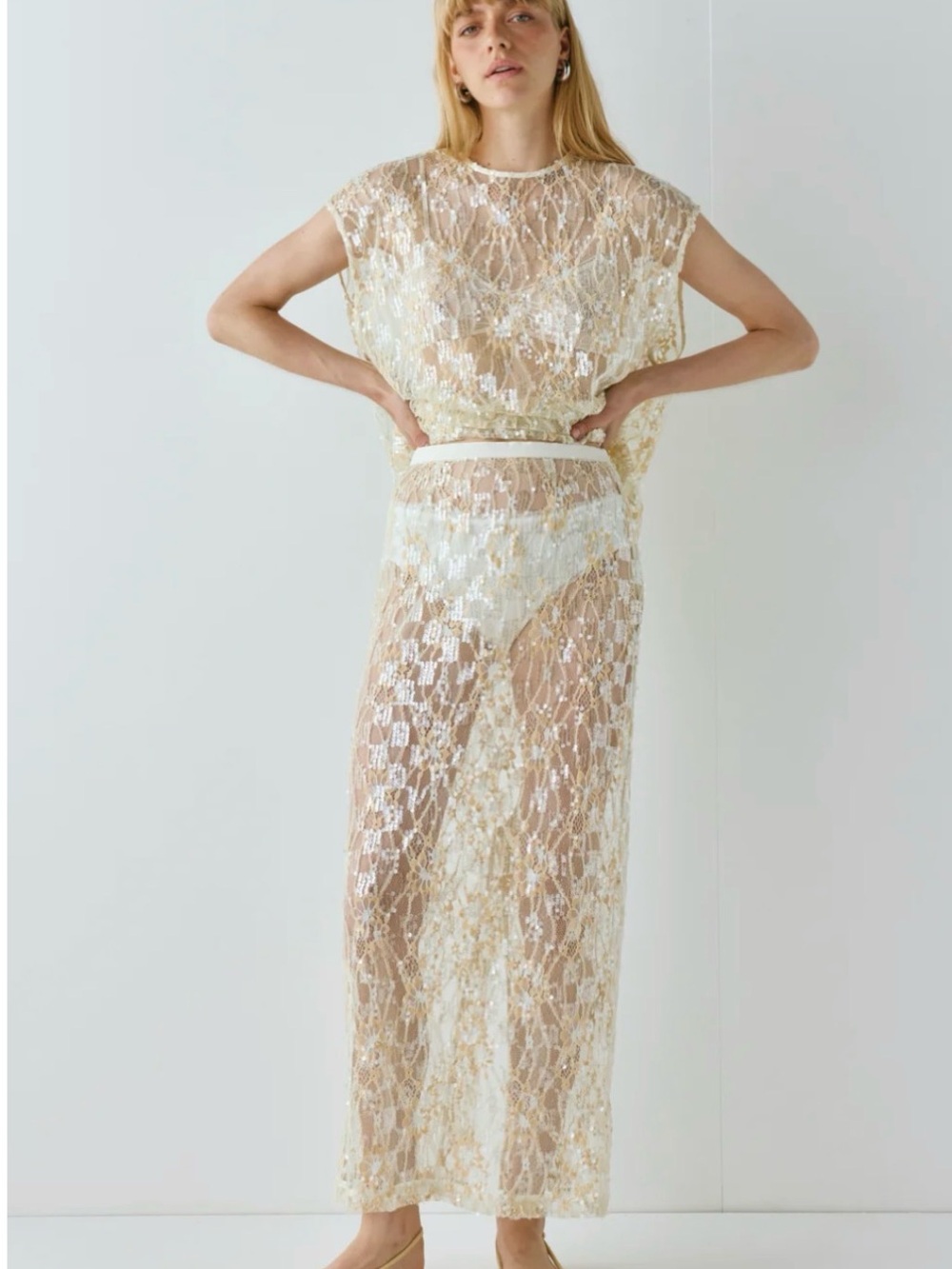 Vrg Grl Devyn Midi Skirt Apricot AU8 US4